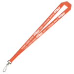 Aquarius Ribbed Lanyard Budget Screen Printed 1 Colour 1 Side Swivel Hook - 15mm Polyester, Orange (LABSH-15-ORG_EZI)