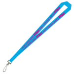 Aquarius Ribbed Lanyard Budget Screen Printed 1 Colour 1 Side Swivel Hook - 15mm Polyester, Process Blue (LABSH-15-PBLU_EZI)