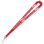 Aquarius Ribbed Lanyard Budget Screen Printed 1 Colour 1 Side Swivel Hook - 15mm Polyester, Red (LABSH-15-RED_EZI)