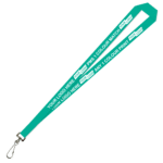 Aquarius Ribbed Lanyard Budget Screen Printed 1 Colour 1 Side Swivel Hook - 15mm Polyester, Teal Green (LABSH-15-TEAL_EZI)