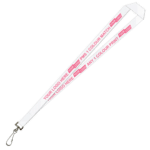 Aquarius Ribbed Lanyard Budget Screen Printed 1 Colour 1 Side Swivel Hook - 15mm Polyester, White (LABSH-15-WHI_EZI)
