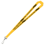 Aquarius Ribbed Lanyard Budget Screen Printed 1 Colour 1 Side Swivel Hook - 15mm Polyester, Yellow (LABSH-15-YEL_EZI)