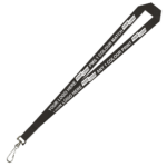 Aquarius Ribbed Lanyard Budget Screen Printed 1 Colour 1 Side Swivel Hook - 20mm Polyester, Black (LABSH-20-BLK_EZI)
