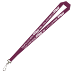 Aquarius Ribbed Lanyard Budget Screen Printed 1 Colour 1 Side Swivel Hook - 20mm Polyester, Burgundy (LABSH-20-BUR_EZI)