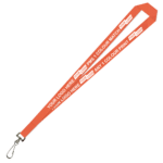 Aquarius Ribbed Lanyard Budget Screen Printed 1 Colour 1 Side Swivel Hook - 20mm Polyester, Fluro Orange (LABSH-20-FORG_EZI)