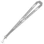 Aquarius Ribbed Lanyard Budget Screen Printed 1 Colour 1 Side Swivel Hook - 20mm Polyester, Grey (LABSH-20-GREY_EZI)