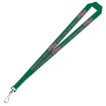 Aquarius Ribbed Lanyard Budget Screen Printed 1 Colour 1 Side Swivel Hook - 20mm Polyester, Green (LABSH-20-GRN_EZI)