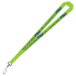 Aquarius Ribbed Lanyard Budget Screen Printed 1 Colour 1 Side Swivel Hook - 20mm Polyester, Lime (LABSH-20-LIME_EZI)