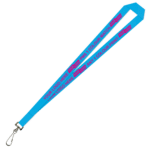 Aquarius Ribbed Lanyard Budget Screen Printed 1 Colour 1 Side Swivel Hook - 20mm Polyester, Process Blue (LABSH-20-PBLU_EZI)