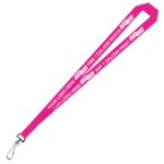 Aquarius Ribbed Lanyard Budget Screen Printed 1 Colour 1 Side Swivel Hook - 20mm Polyester, Pink (LABSH-20-PIN_EZI)