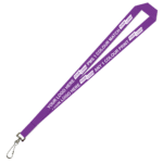 Aquarius Ribbed Lanyard Budget Screen Printed 1 Colour 1 Side Swivel Hook - 20mm Polyester, Purple (LABSH-20-PUR_EZI)