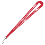 Aquarius Ribbed Lanyard Budget Screen Printed 1 Colour 1 Side Swivel Hook - 20mm Polyester, Red (LABSH-20-RED_EZI)