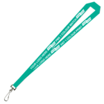 Aquarius Ribbed Lanyard Budget Screen Printed 1 Colour 1 Side Swivel Hook - 20mm Polyester, Teal Green (LABSH-20-TEAL_EZI)