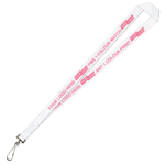 Aquarius Ribbed Lanyard Budget Screen Printed 1 Colour 1 Side Swivel Hook - 20mm Polyester, White (LABSH-20-WHI_EZI)