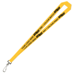 Aquarius Ribbed Lanyard Budget Screen Printed 1 Colour 1 Side Swivel Hook - 20mm Polyester, Yellow (LABSH-20-YEL_EZI)