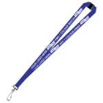Aquarius Ribbed Lanyard Budget Screen Printed 1 Colour 1 Side Swivel Hook and Breakaway - 15mm Polyester, Royal Blue (LABSHBA-15-BLU_EZI)