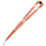 Aquarius Ribbed Lanyard Budget Screen Printed 1 Colour 1 Side Swivel Hook and Breakaway - 15mm Polyester, Fluro Orange (LABSHBA-15-FORG_EZI)