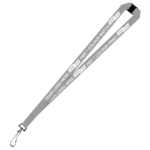 Aquarius Ribbed Lanyard Budget Screen Printed 1 Colour 1 Side Swivel Hook and Breakaway - 15mm Polyester, Grey (LABSHBA-15-GREY_EZI)
