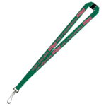 Aquarius Ribbed Lanyard Budget Screen Printed 1 Colour 1 Side Swivel Hook and Breakaway - 15mm Polyester, Green (LABSHBA-15-GRN_EZI)