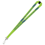 Aquarius Ribbed Lanyard Budget Screen Printed 1 Colour 1 Side Swivel Hook and Breakaway - 15mm Polyester, Lime (LABSHBA-15-LIME_EZI)