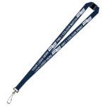 Aquarius Ribbed Lanyard Budget Screen Printed 1 Colour 1 Side Swivel Hook and Breakaway - 15mm Polyester, Navy (LABSHBA-15-NVY_EZI)