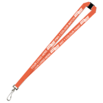 Aquarius Ribbed Lanyard Budget Screen Printed 1 Colour 1 Side Swivel Hook and Breakaway - 15mm Polyester, Orange (LABSHBA-15-ORG_EZI)