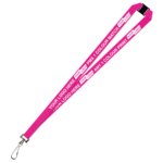Aquarius Ribbed Lanyard Budget Screen Printed 1 Colour 1 Side Swivel Hook and Breakaway - 15mm Polyester, Pink (LABSHBA-15-PIN_EZI)