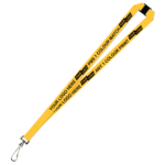 Aquarius Ribbed Lanyard Budget Screen Printed 1 Colour 1 Side Swivel Hook and Breakaway - 15mm Polyester, Yellow (LABSHBA-15-YEL_EZI)