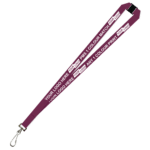 Aquarius Ribbed Lanyard Budget Screen Printed 1 Colour 1 Side Swivel Hook and Breakaway - 20mm Polyester, Burgundy (LABSHBA-20-BUR_EZI)