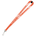 Aquarius Ribbed Lanyard Budget Screen Printed 1 Colour 1 Side Swivel Hook and Breakaway - 20mm Polyester, Fluro Orange (LABSHBA-20-FORG_EZI)
