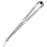 Aquarius Ribbed Lanyard Budget Screen Printed 1 Colour 1 Side Swivel Hook and Breakaway - 20mm Polyester, Grey (LABSHBA-20-GREY_EZI)