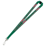 Aquarius Ribbed Lanyard Budget Screen Printed 1 Colour 1 Side Swivel Hook and Breakaway - 20mm Polyester, Green (LABSHBA-20-GRN_EZI)