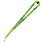 Aquarius Ribbed Lanyard Budget Screen Printed 1 Colour 1 Side Swivel Hook and Breakaway - 20mm Polyester, Lime (LABSHBA-20-LIME_EZI)