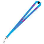 Aquarius Ribbed Lanyard Budget Screen Printed 1 Colour 1 Side Swivel Hook and Breakaway - 20mm Polyester, Process Blue (LABSHBA-20-PBLU_EZI)