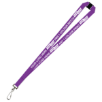 Aquarius Ribbed Lanyard Budget Screen Printed 1 Colour 1 Side Swivel Hook and Breakaway - 20mm Polyester, Purple (LABSHBA-20-PUR_EZI)