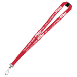 Aquarius Ribbed Lanyard Budget Screen Printed 1 Colour 1 Side Swivel Hook and Breakaway - 20mm Polyester, Red (LABSHBA-20-RED_EZI)