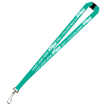 Aquarius Ribbed Lanyard Budget Screen Printed 1 Colour 1 Side Swivel Hook and Breakaway - 20mm Polyester, Teal Green (LABSHBA-20-TEAL_EZI)