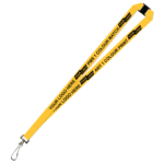 Aquarius Ribbed Lanyard Budget Screen Printed 1 Colour 1 Side Swivel Hook and Breakaway - 20mm Polyester, Yellow (LABSHBA-20-YEL_EZI)