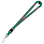 Aquarius Ribbed Lanyard Budget Screen Printed 1 Colour 1 Side Swivel Hook Breakaway and Quick Release - 15mm Polyester, Green (LABSHBAQR-15-GRN_EZI)
