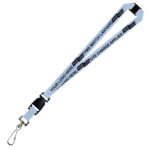 Aquarius Ribbed Lanyard Budget Screen Printed 1 Colour 1 Side Swivel Hook Breakaway and Quick Release - 15mm Polyester, PMS Colour Matched (LABSHBAQR-15-PMS_EZI)