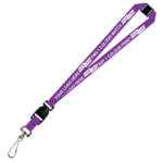 Aquarius Ribbed Lanyard Budget Screen Printed 1 Colour 1 Side Swivel Hook Breakaway and Quick Release - 15mm Polyester, Purple (LABSHBAQR-15-PUR_EZI)