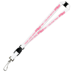 Aquarius Ribbed Lanyard Budget Screen Printed 1 Colour 1 Side Swivel Hook Breakaway and Quick Release - 15mm Polyester, White (LABSHBAQR-15-WHI_EZI)