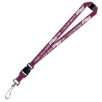 Aquarius Ribbed Lanyard Budget Screen Printed 1 Colour 1 Side Swivel Hook Breakaway and Quick Release - 20mm Polyester, Burgundy (LABSHBAQR-20-BUR_EZI)