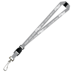 Aquarius Ribbed Lanyard Budget Screen Printed 1 Colour 1 Side Swivel Hook Breakaway and Quick Release - 20mm Polyester, Grey (LABSHBAQR-20-GREY_EZI)