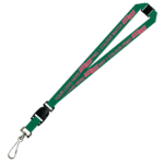 Aquarius Ribbed Lanyard Budget Screen Printed 1 Colour 1 Side Swivel Hook Breakaway and Quick Release - 20mm Polyester, Green (LABSHBAQR-20-GRN_EZI)