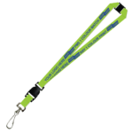 Aquarius Ribbed Lanyard Budget Screen Printed 1 Colour 1 Side Swivel Hook Breakaway and Quick Release - 20mm Polyester, Lime (LABSHBAQR-20-LIME_EZI)