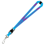 Aquarius Ribbed Lanyard Budget Screen Printed 1 Colour 1 Side Swivel Hook Breakaway and Quick Release - 20mm Polyester, Process Blue (LABSHBAQR-20-PBLU_EZI)
