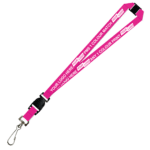 Aquarius Ribbed Lanyard Budget Screen Printed 1 Colour 1 Side Swivel Hook Breakaway and Quick Release - 20mm Polyester, Pink (LABSHBAQR-20-PIN_EZI)