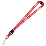 Aquarius Ribbed Lanyard Budget Screen Printed 1 Colour 1 Side Swivel Hook Breakaway and Quick Release - 20mm Polyester, Red (LABSHBAQR-20-RED_EZI)