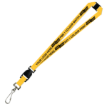 Aquarius Ribbed Lanyard Budget Screen Printed 1 Colour 1 Side Swivel Hook Breakaway and Quick Release - 20mm Polyester, Yellow (LABSHBAQR-20-YEL_EZI)